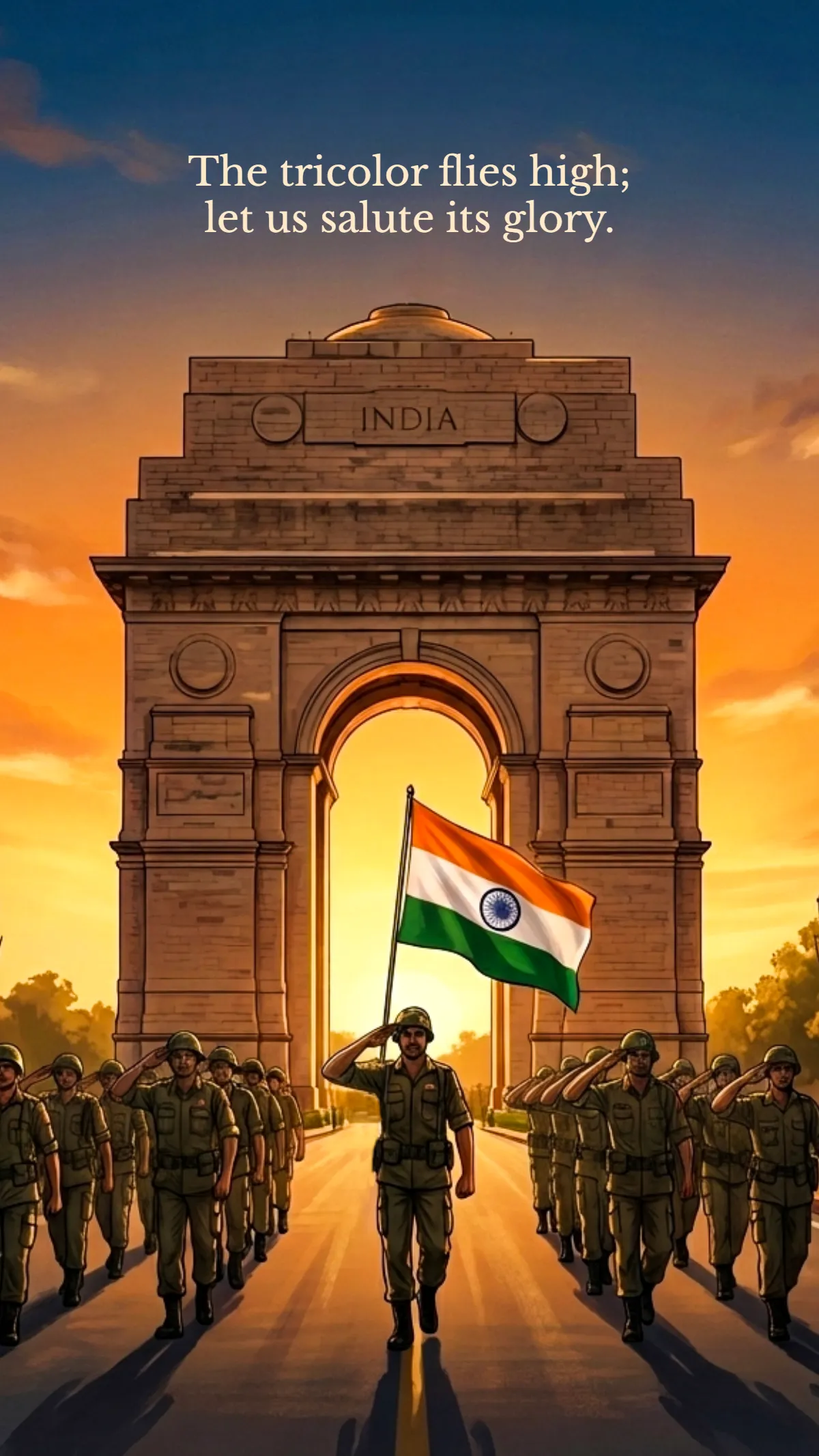 Free Illustrative India Republic Day Wallpaper Template to Edit Online