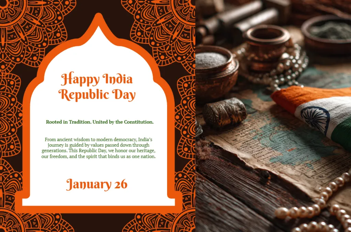 Free Traditional India Republic Day Banner Template to Edit Online