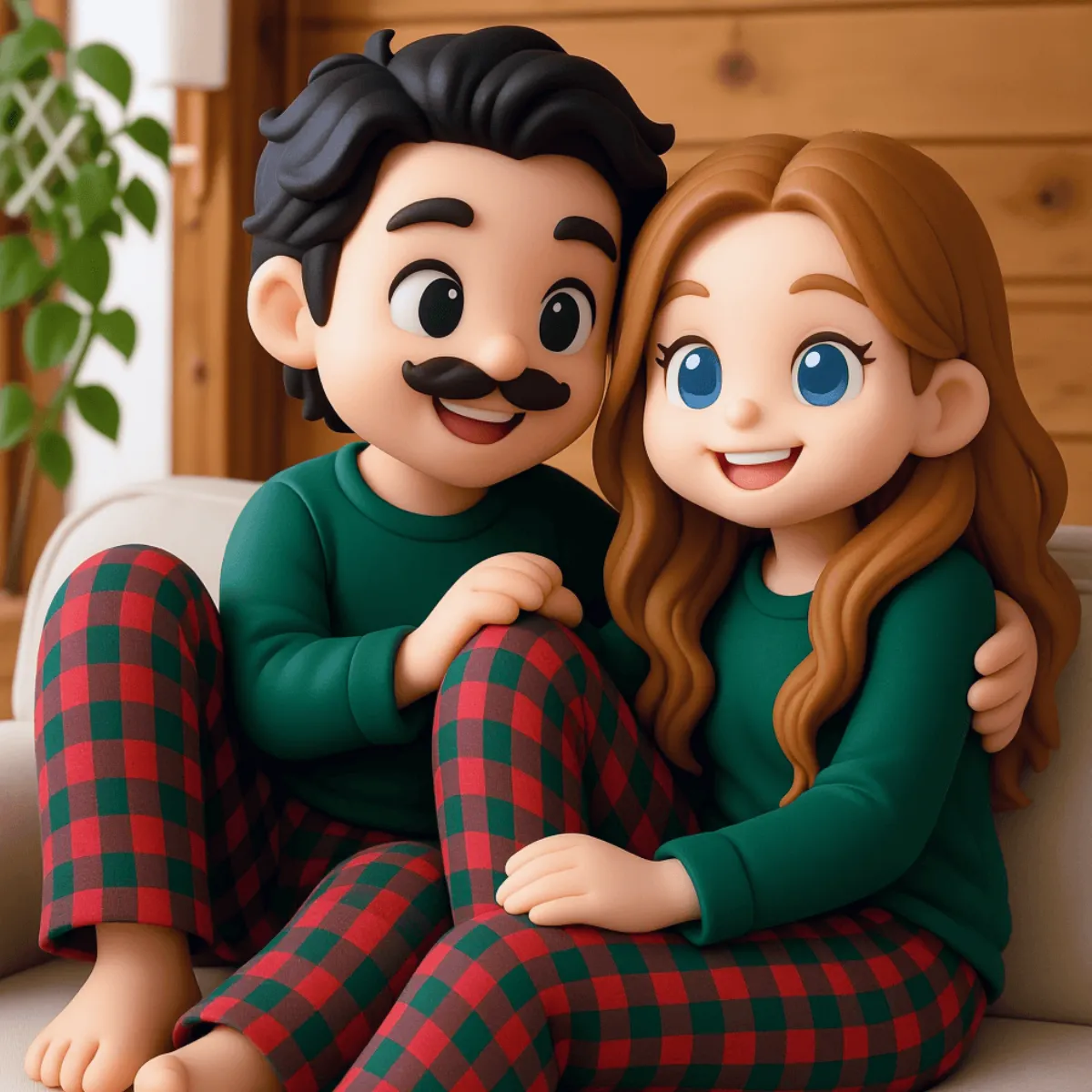 Free Cute Couples Mini Figure Photo to Cartoon Template to Edit Online