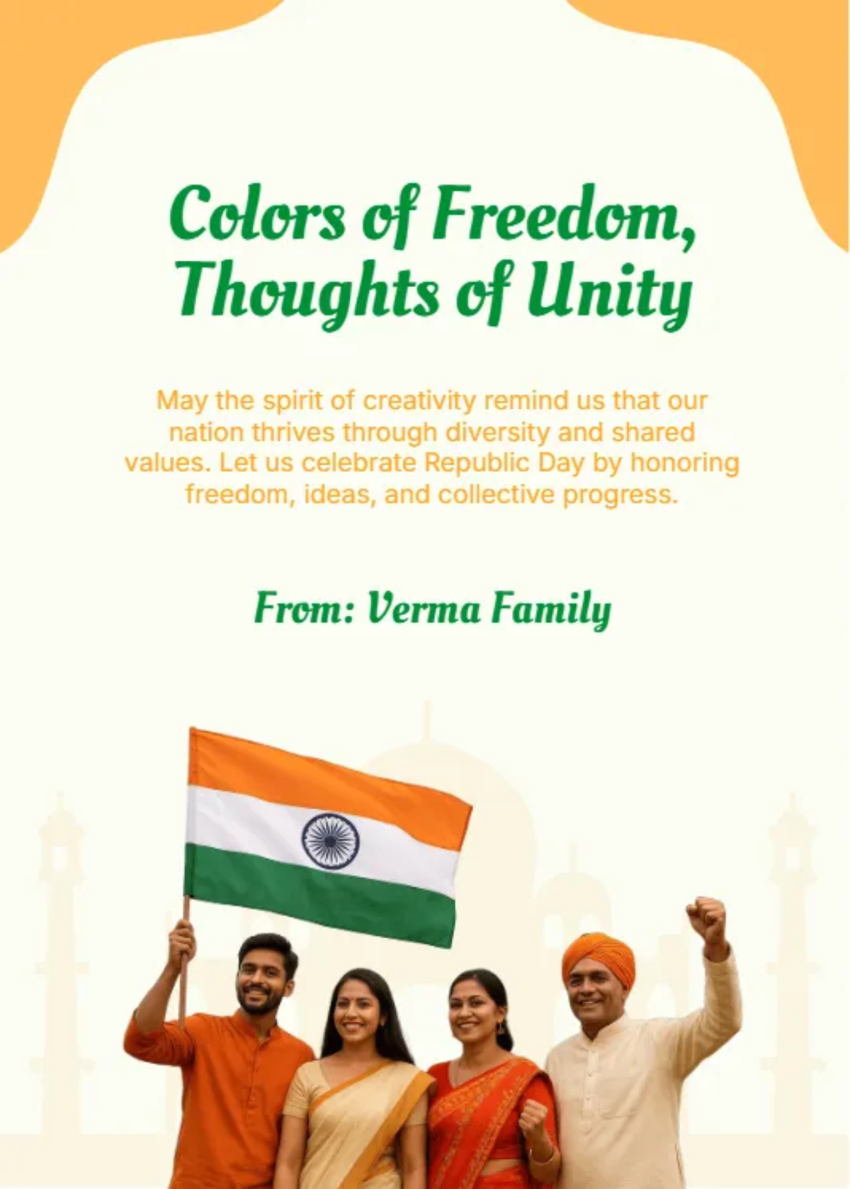 Creative India Republic Day Wishes Template