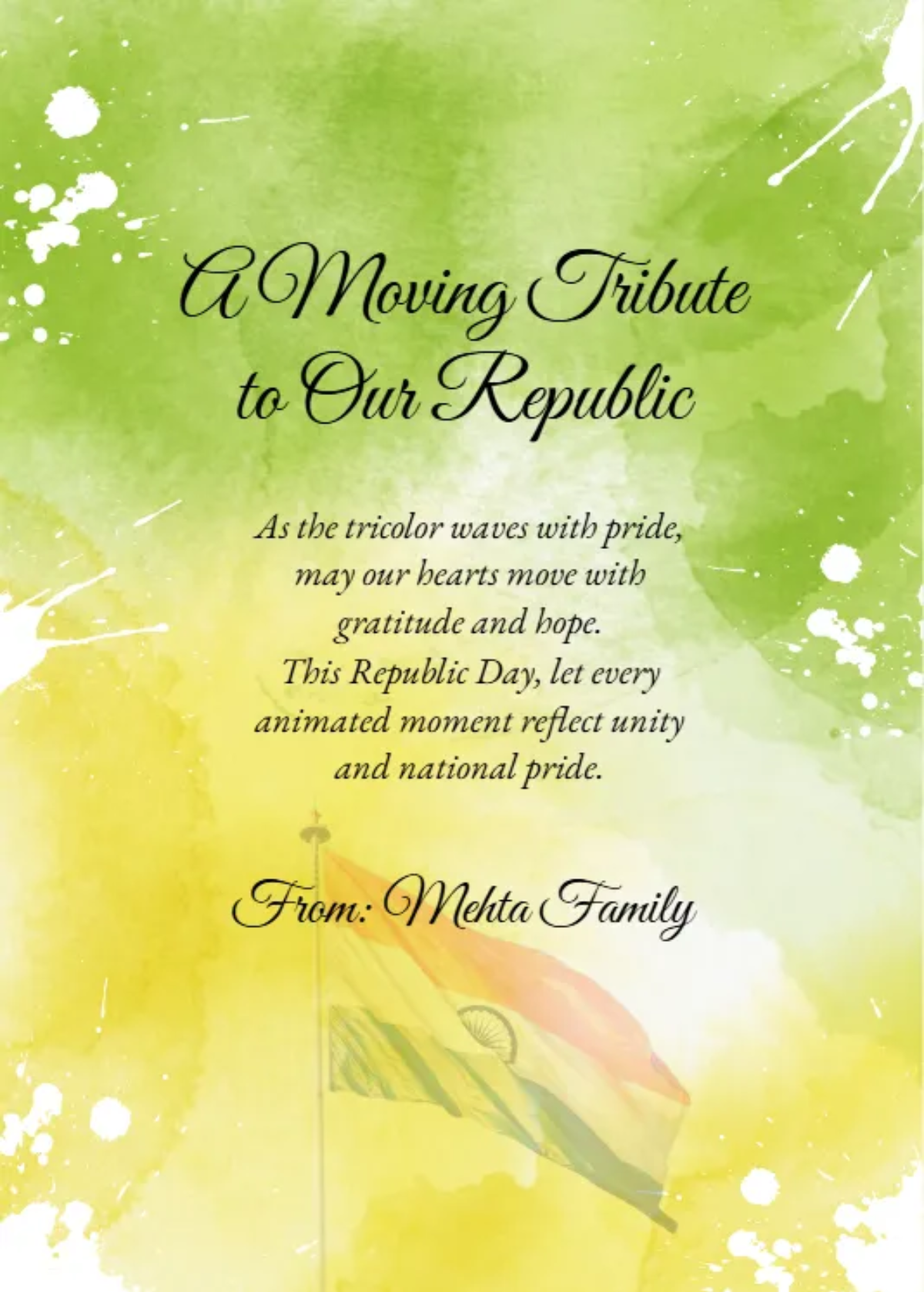 Animated India Republic Day Wishes Template