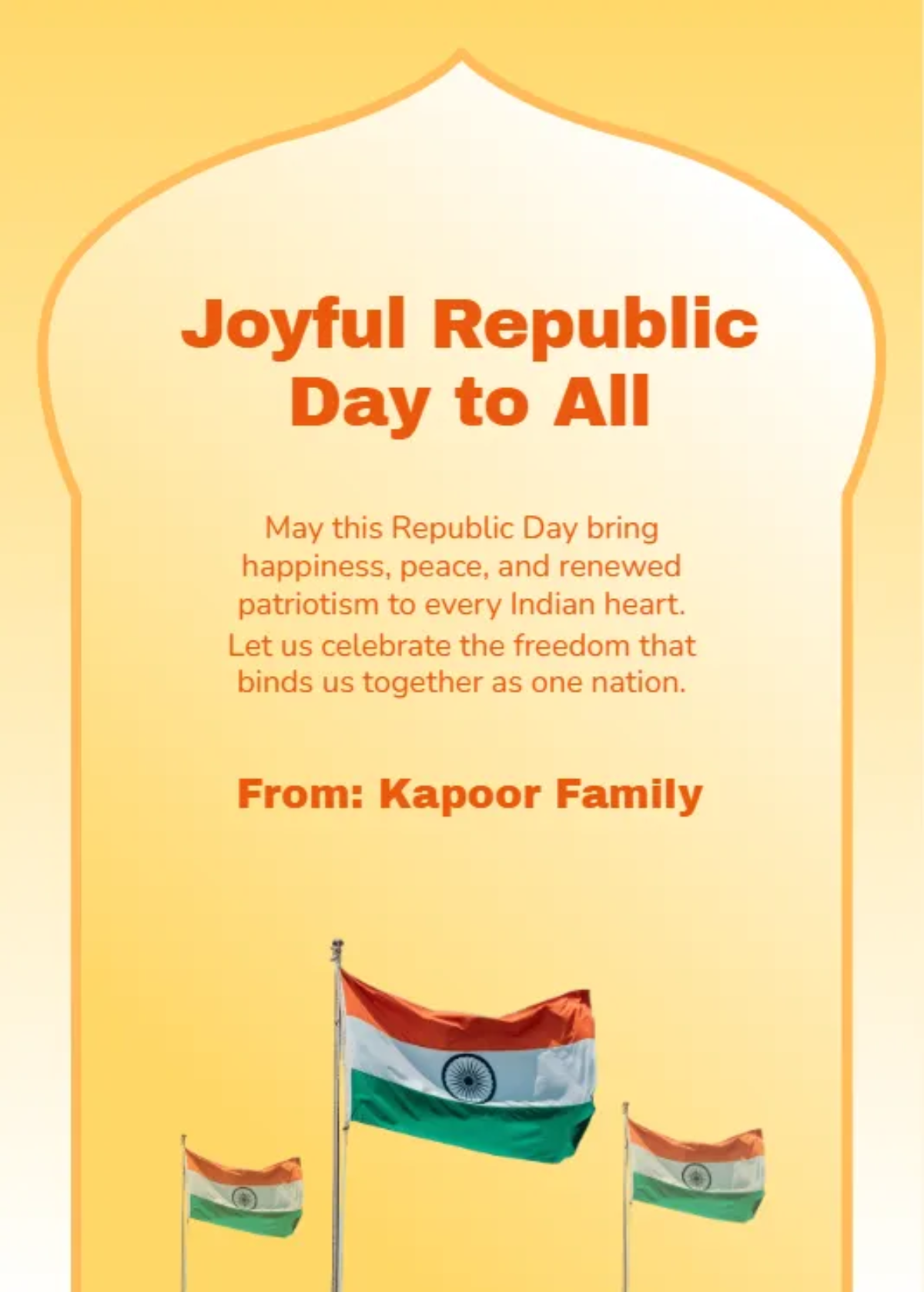 Happy India Republic Day Wishes Template