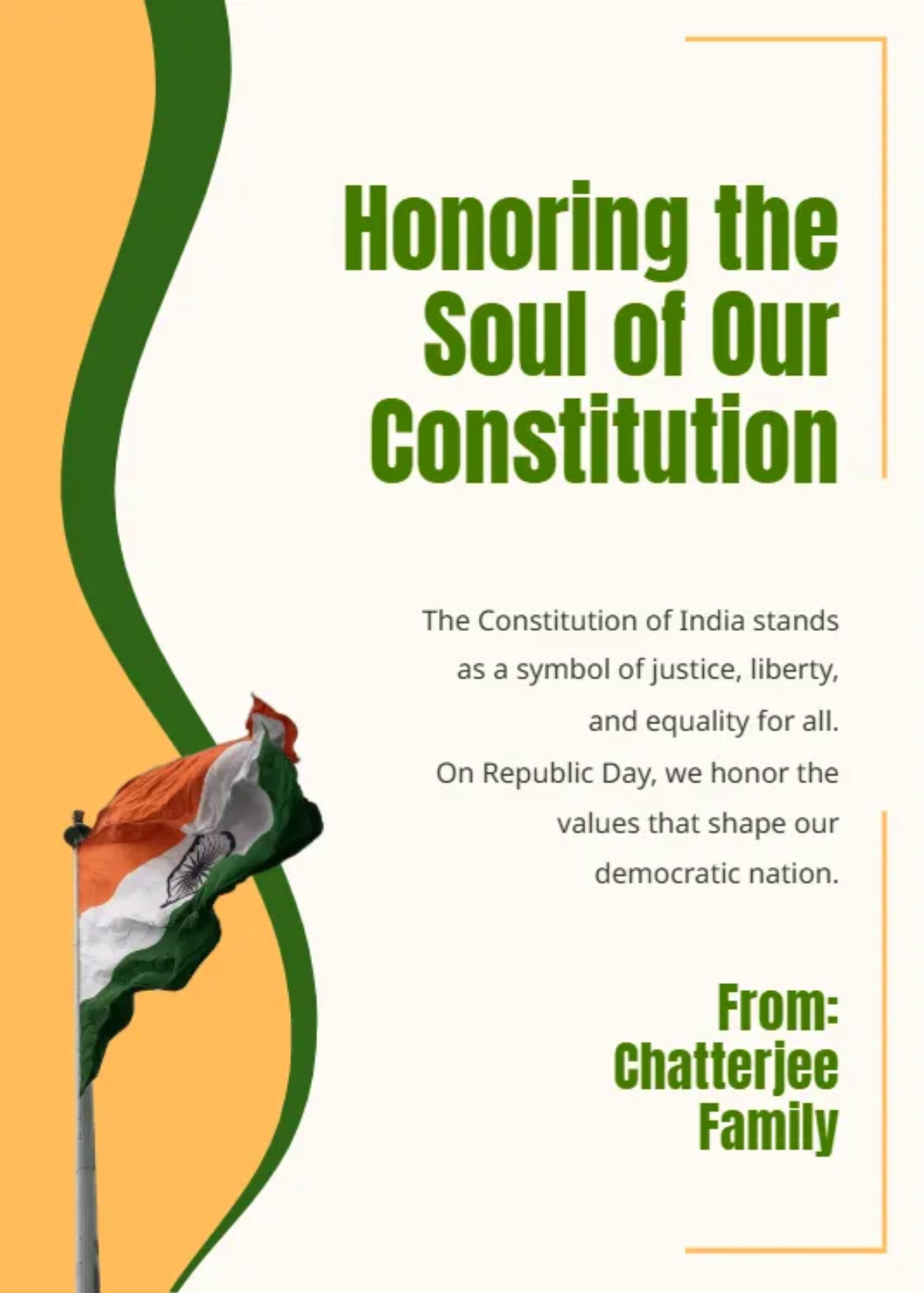 India Republic Day Constitution Wishes Template