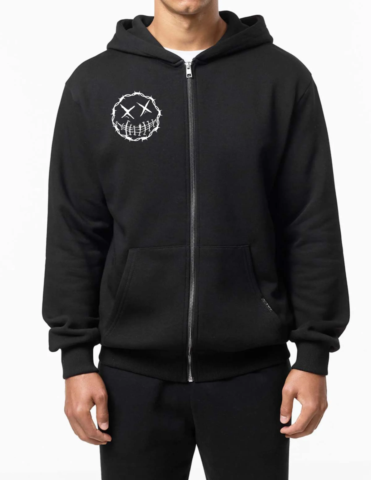 Free Minimalist Full Zip Hoodie Mockup Template to Edit Online