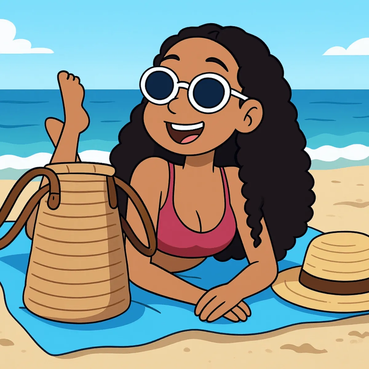 Free Girl In The Beach Sunnyshore Photo to Cartoon Template to Edit Online