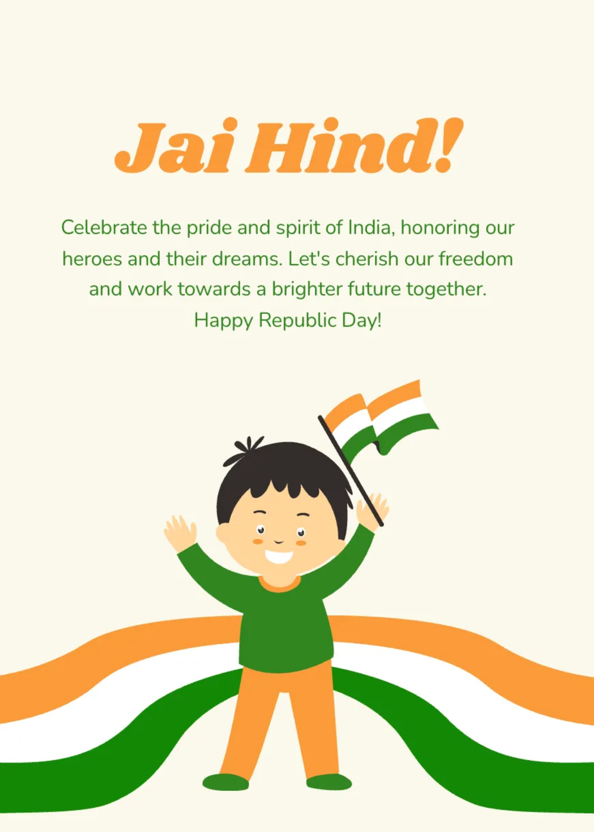 Free India Republic Day Patriotic Wishes Template to Edit Online Free India Republic Day Patriotic Wishes Template to Edit Online