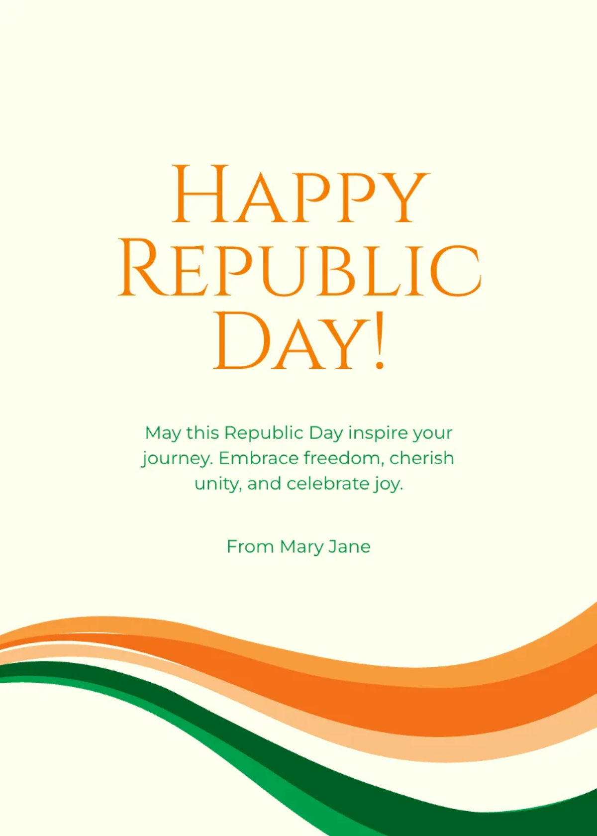 Free Minimalist India Republic Day Wishes Template to Edit Online Free Minimalist India Republic Day Wishes Template to Edit Online