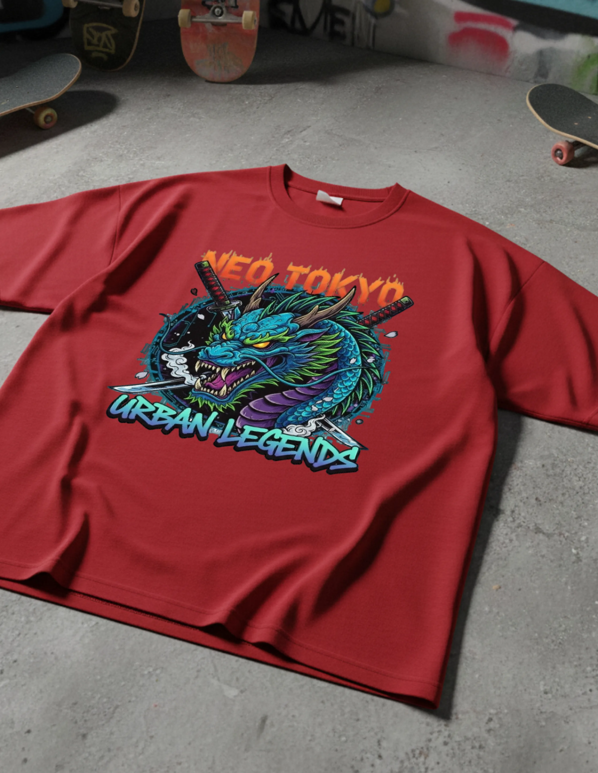 Free Creative Streetwear T-Shirt Mockup Template to Edit Online