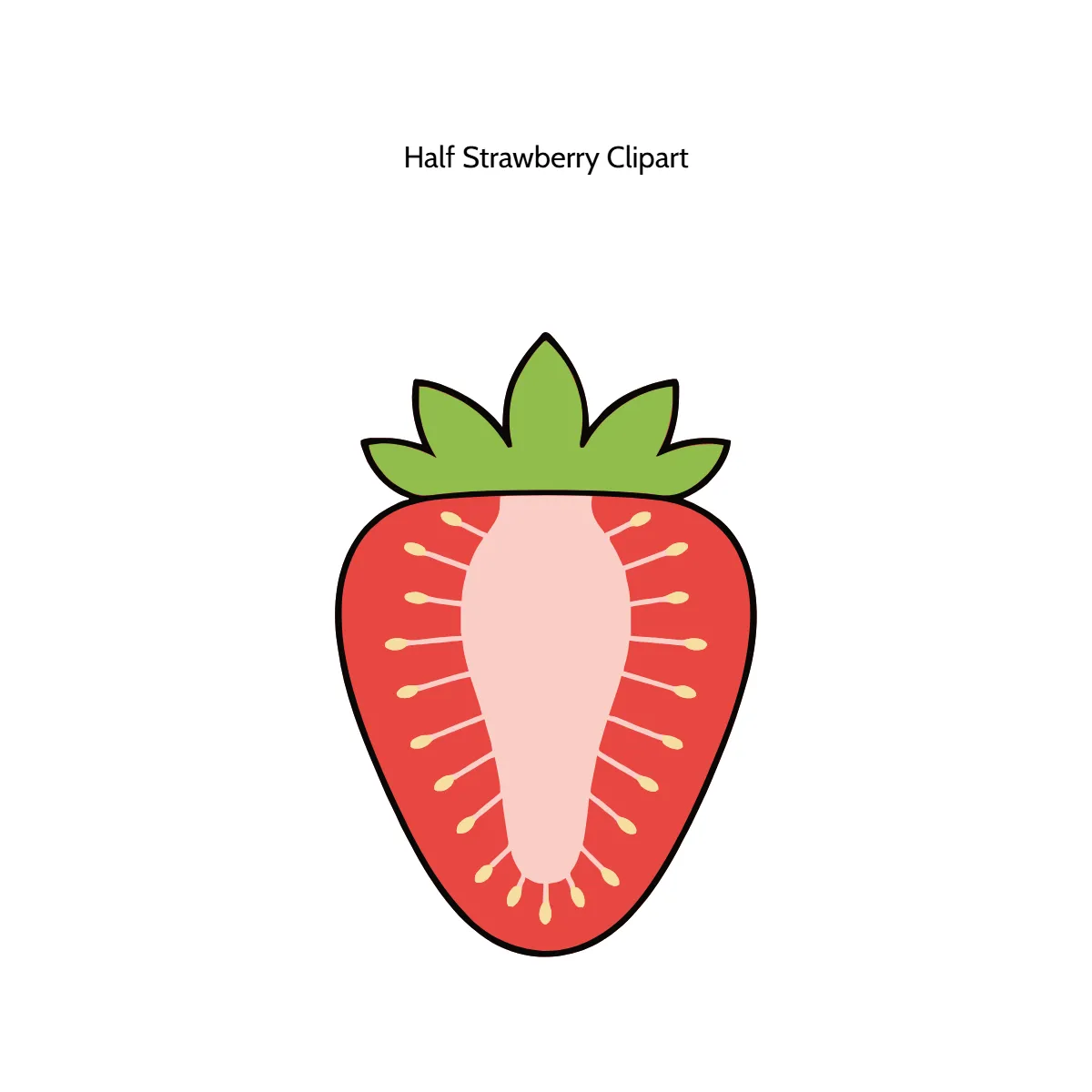 Free Half Strawberry Clipart Template to Edit Online