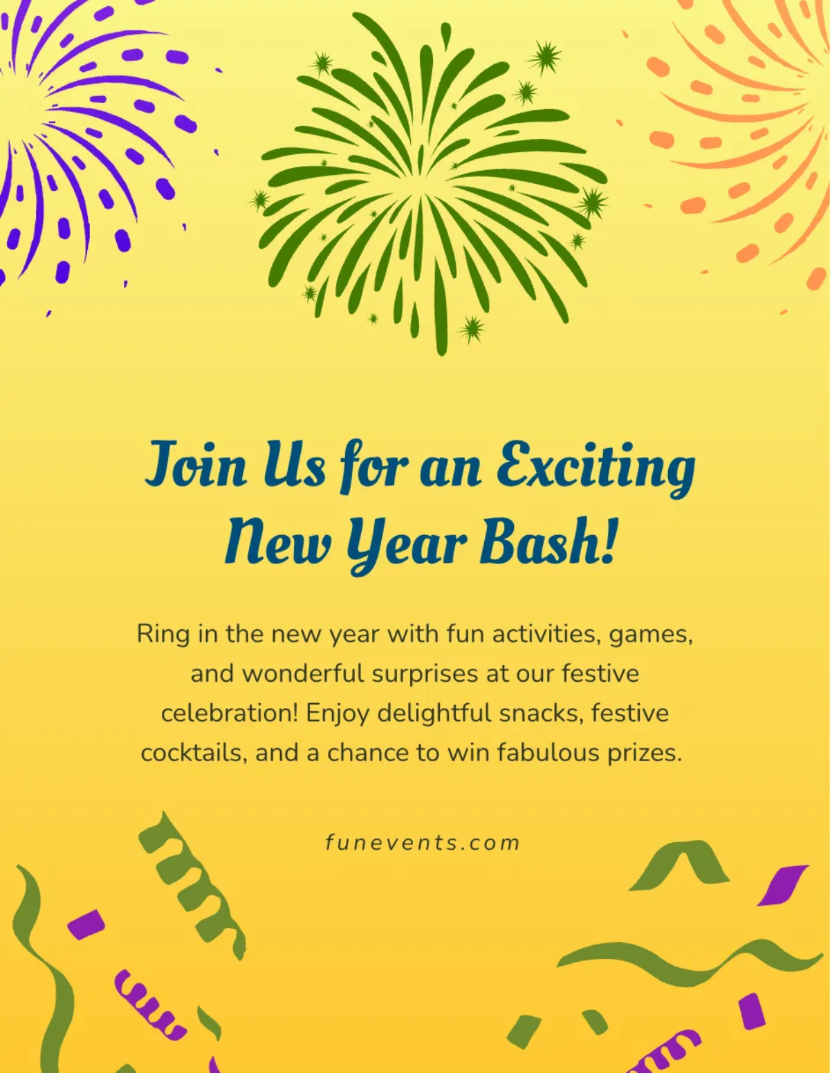Free Playful Animated New Year Flyer Template to Edit Online