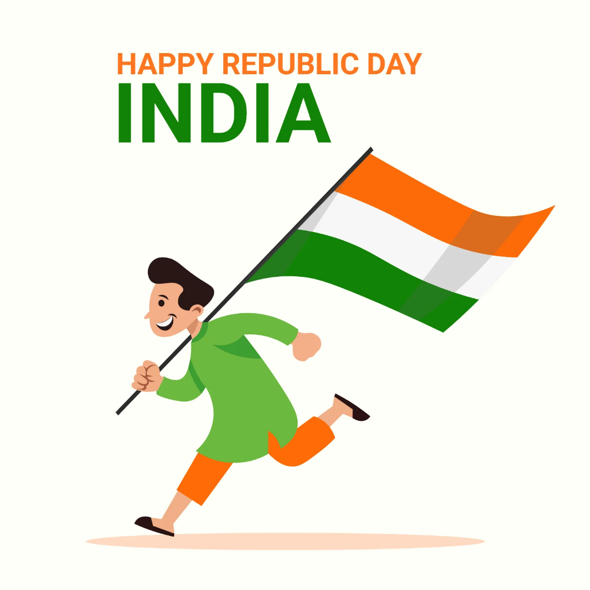 Free Boy India Run Holding Flag Cliparts Template to Edit Online