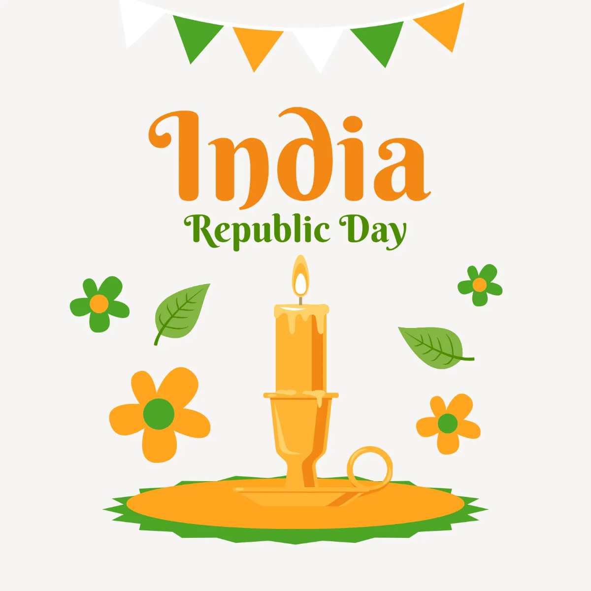 Free India Republic Day Candle Cliparts Template to Edit Online