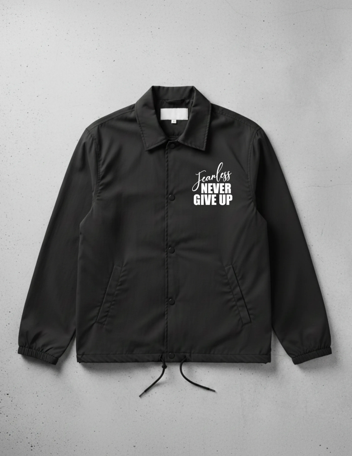 Free Black Coach Jacket Mockup Template to Edit Online