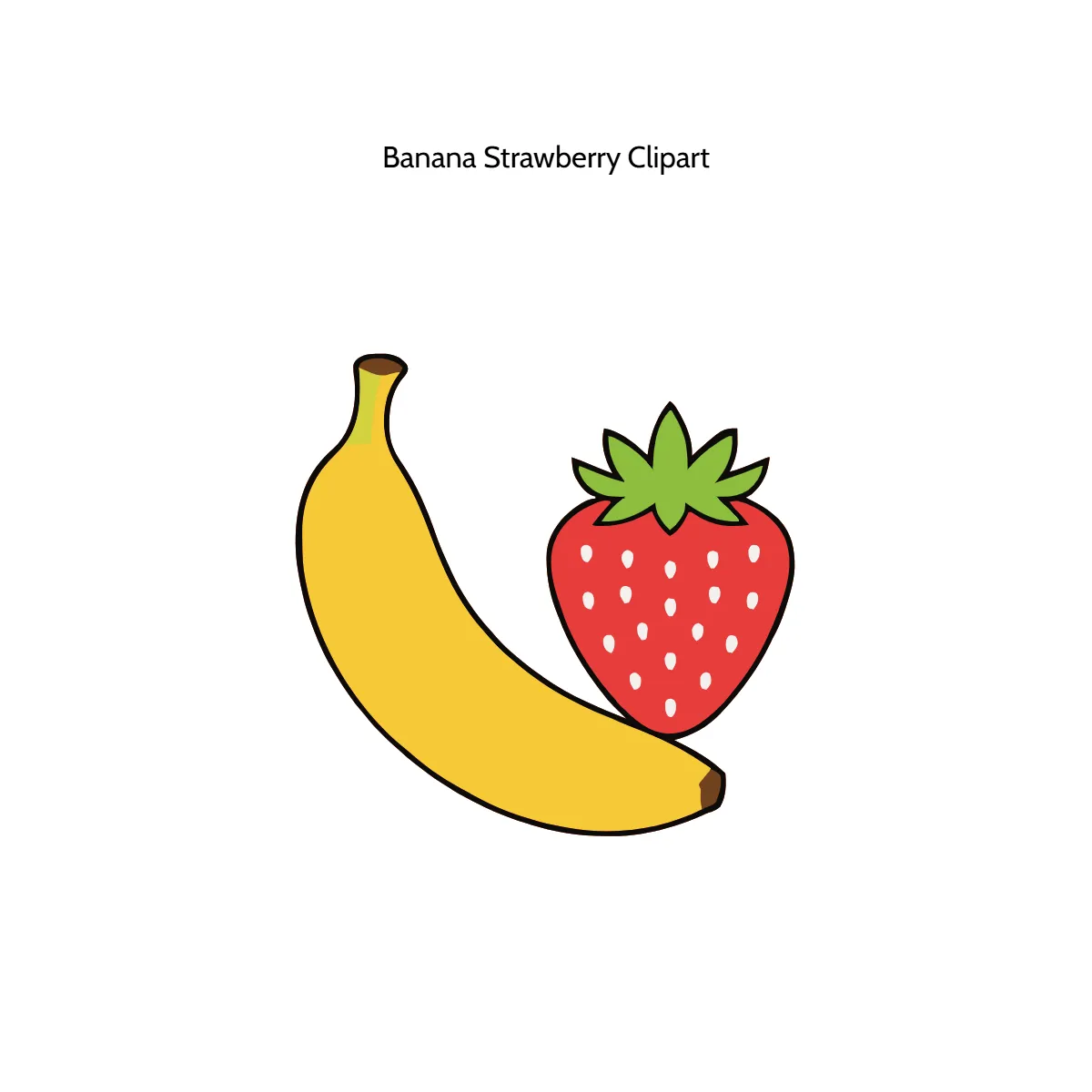 Free Banana Strawberry Vector Clipart (PNG, SVG) to Edit Online