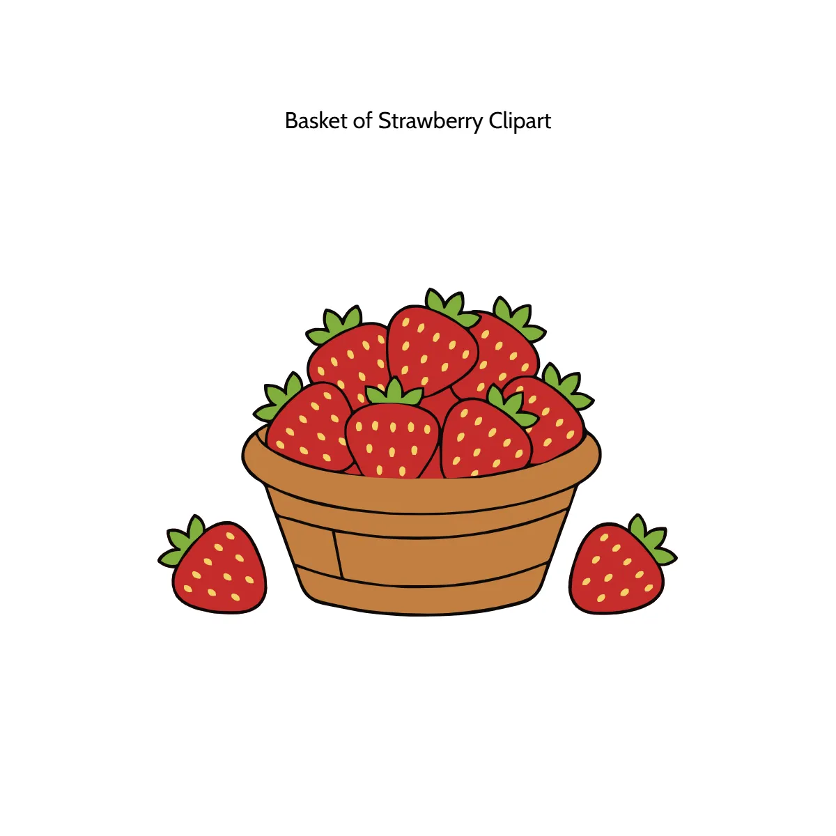 Free Basket of Strawberry Vector Clipart (PNG, SVG) to Edit Online
