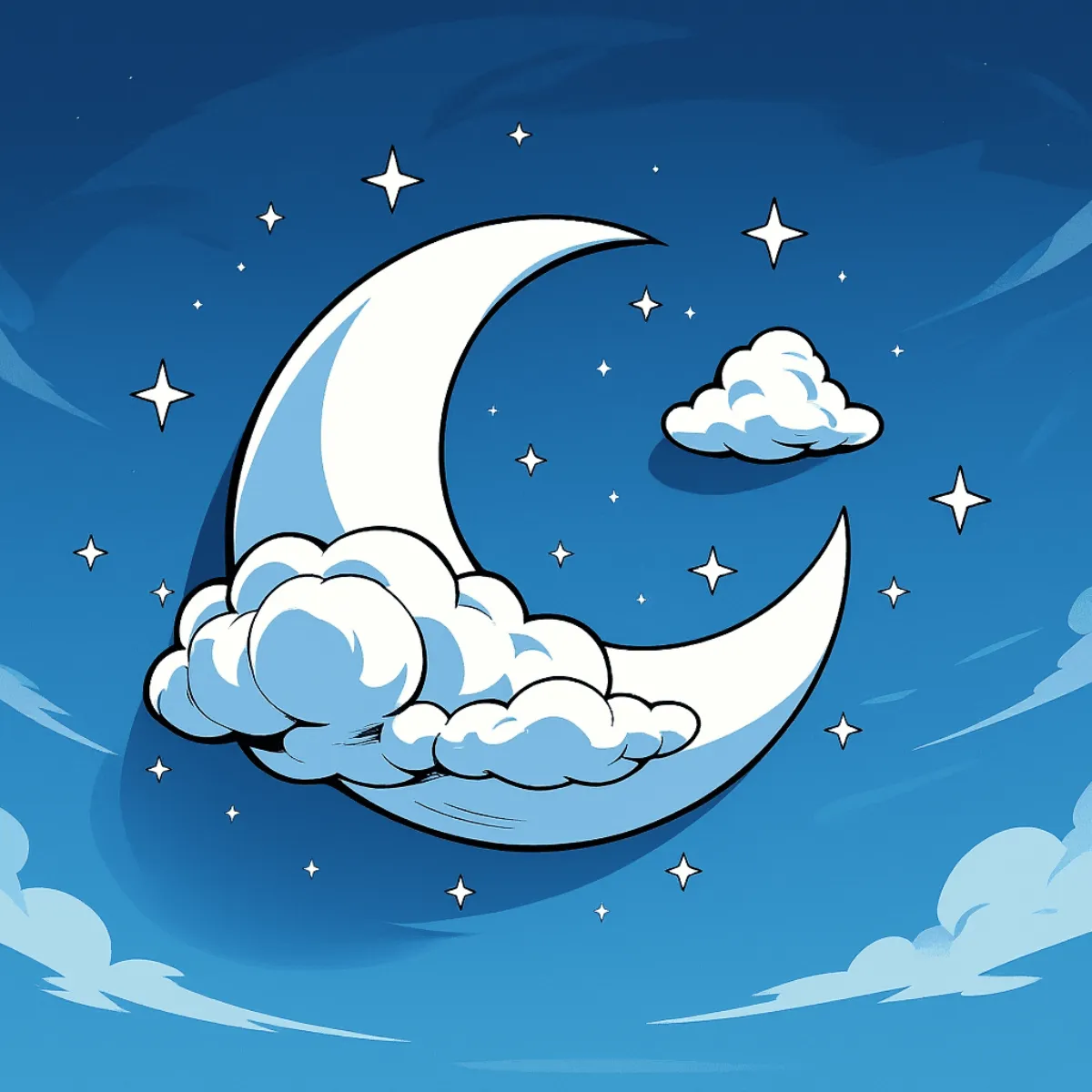 Moon and Stars Manga Line Photo to Cartoon