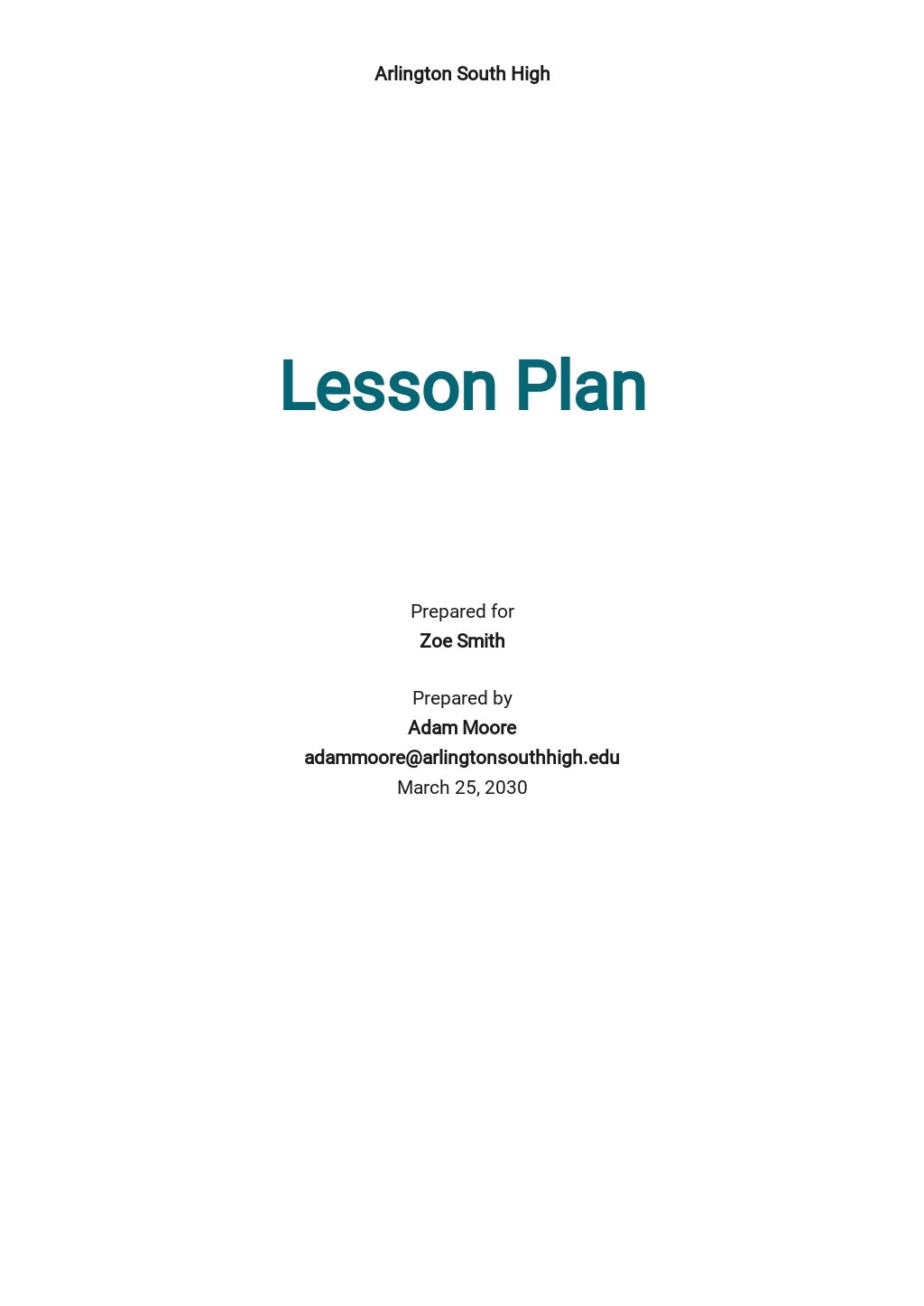 lesson plan book template in google