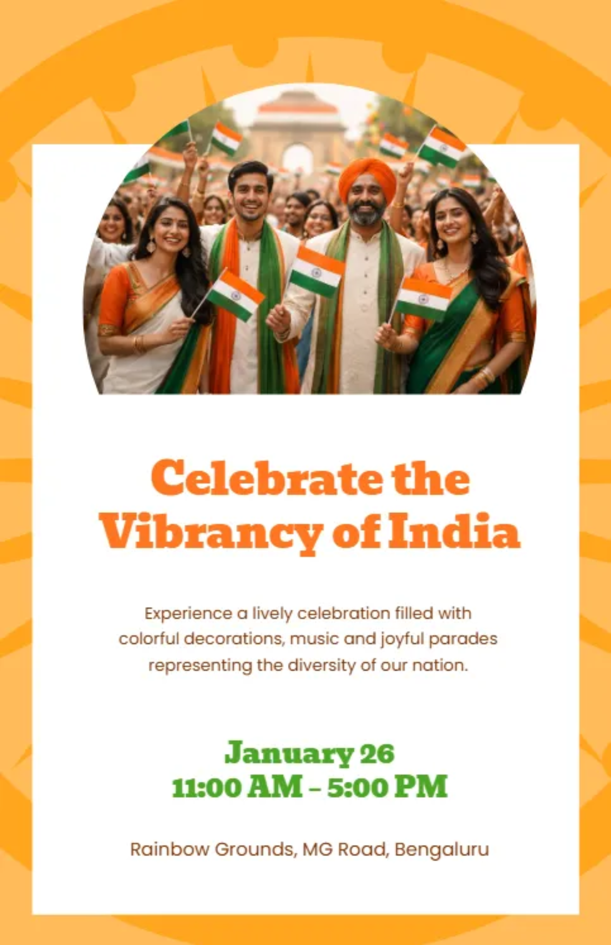 Free Colorful India Republic Day Poster Template to Edit Online Free Colorful India Republic Day Poster Template to Edit Online