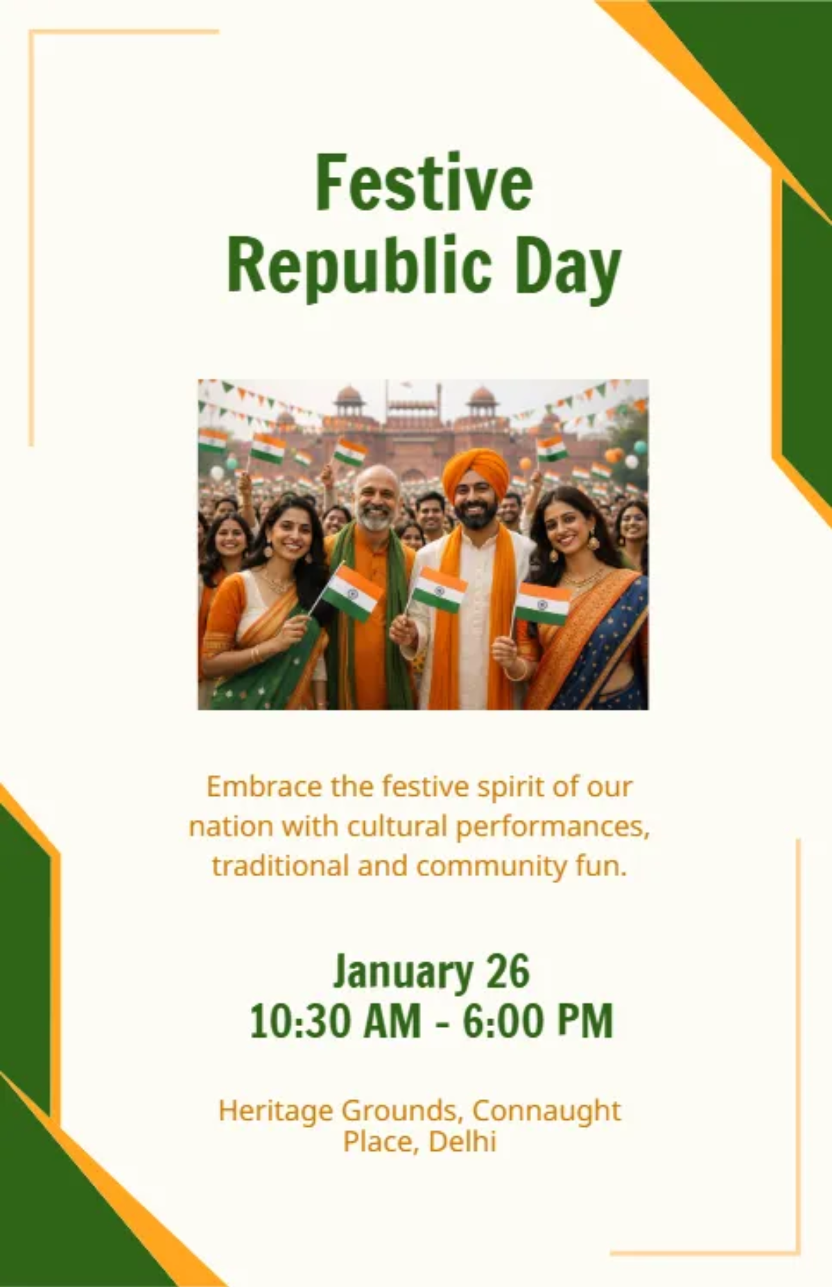 Free Festive India Republic Day Poster Template to Edit Online Free Festive India Republic Day Poster Template to Edit Online