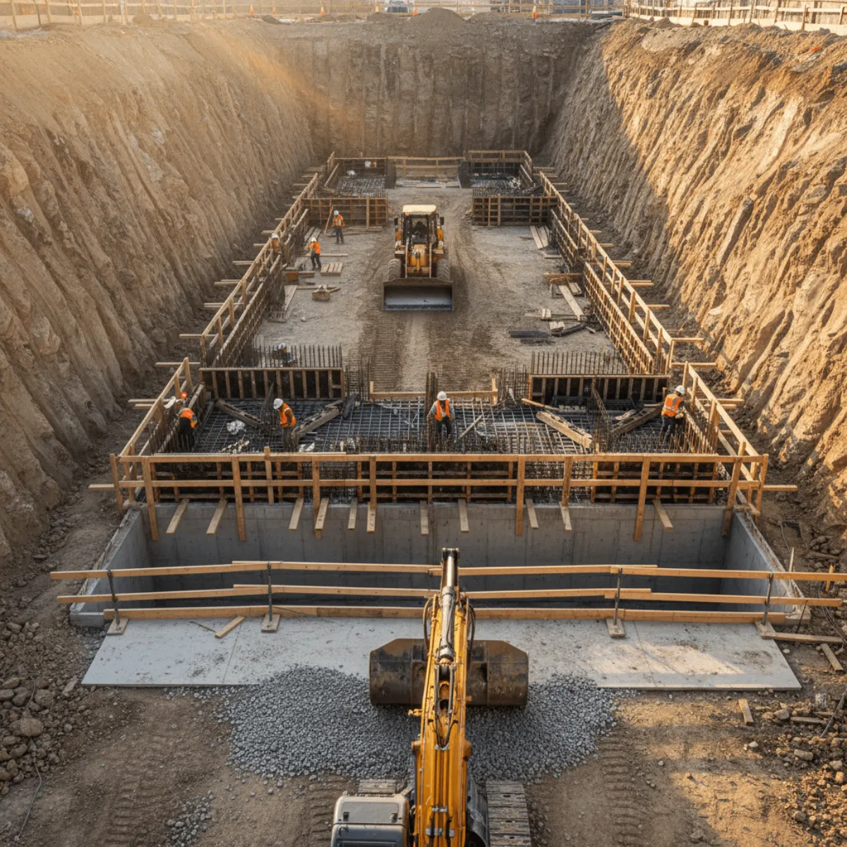 Rebar Installation Worksite Basement Image