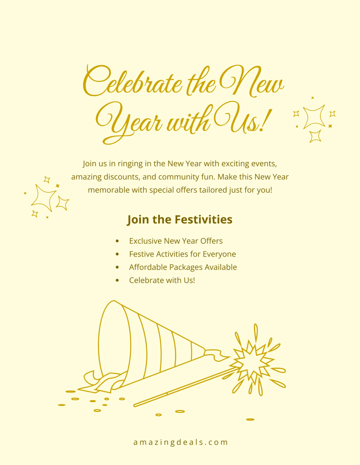 Free Illustrative New Year Flyer Template to Edit Online