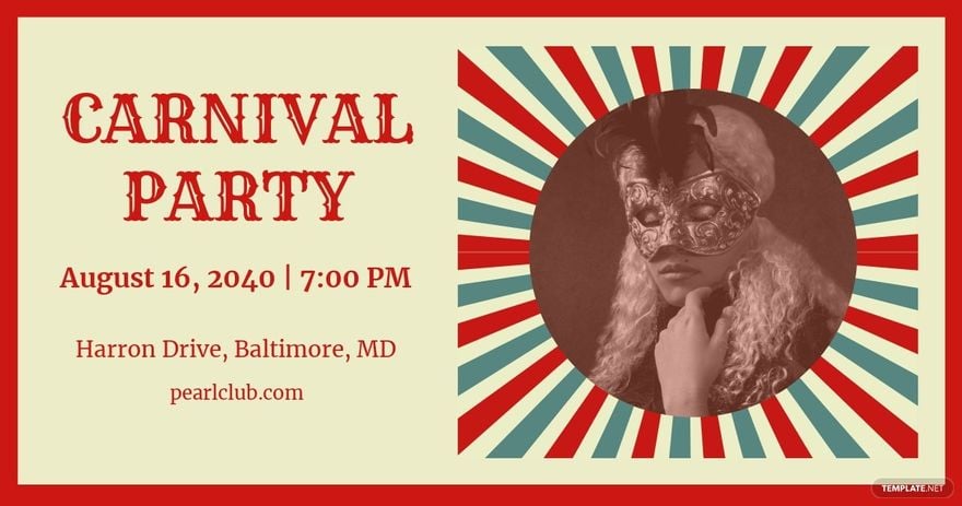 Free Carnival Party Facebook Post Template