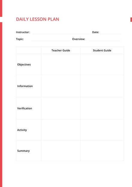 Blank Lesson Plan Template: Download 56+ Plans in Word, Pages, PDF ...