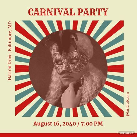 Free Carnival Party Whatsapp Post Template
