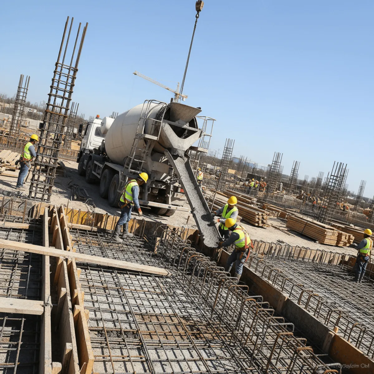 Rebar Installation Worksite Warehouse Image
