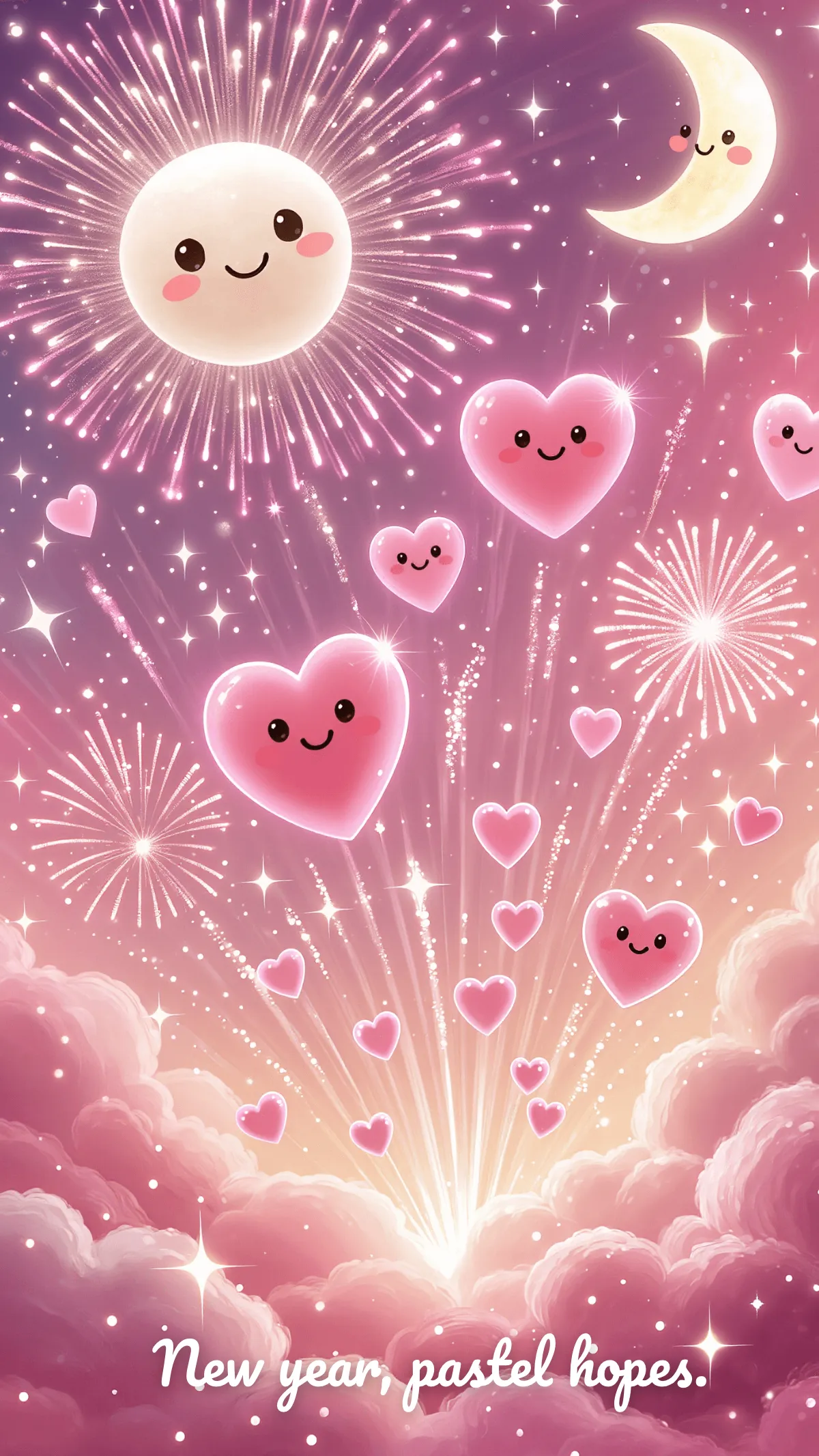 Free Cute New Year Mobile Wallpaper Template to Edit Online