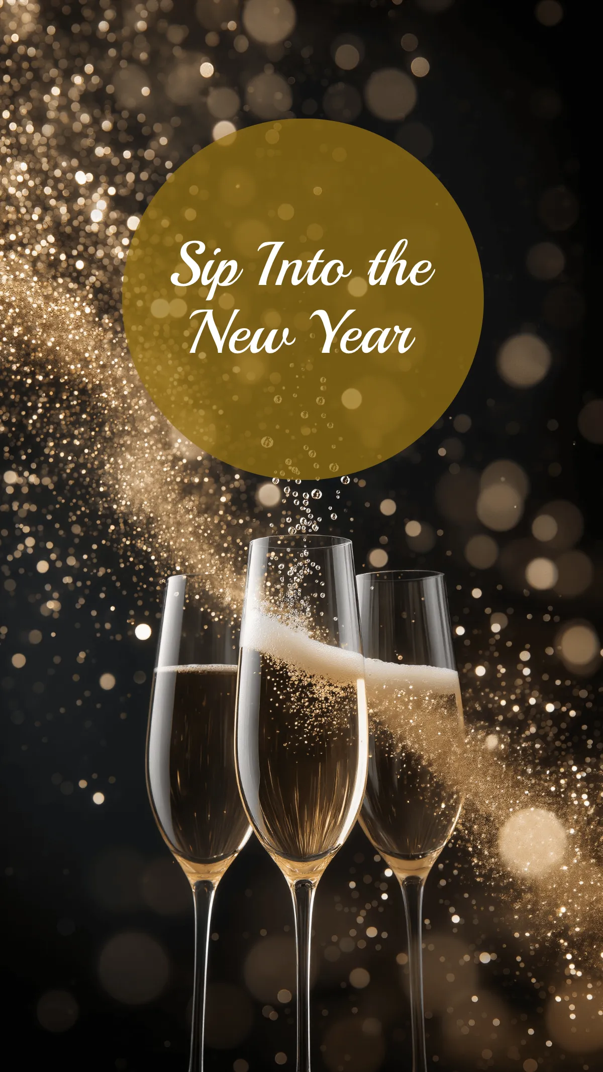 Free Glitter New Year Mobile Wallpaper Template to Edit Online