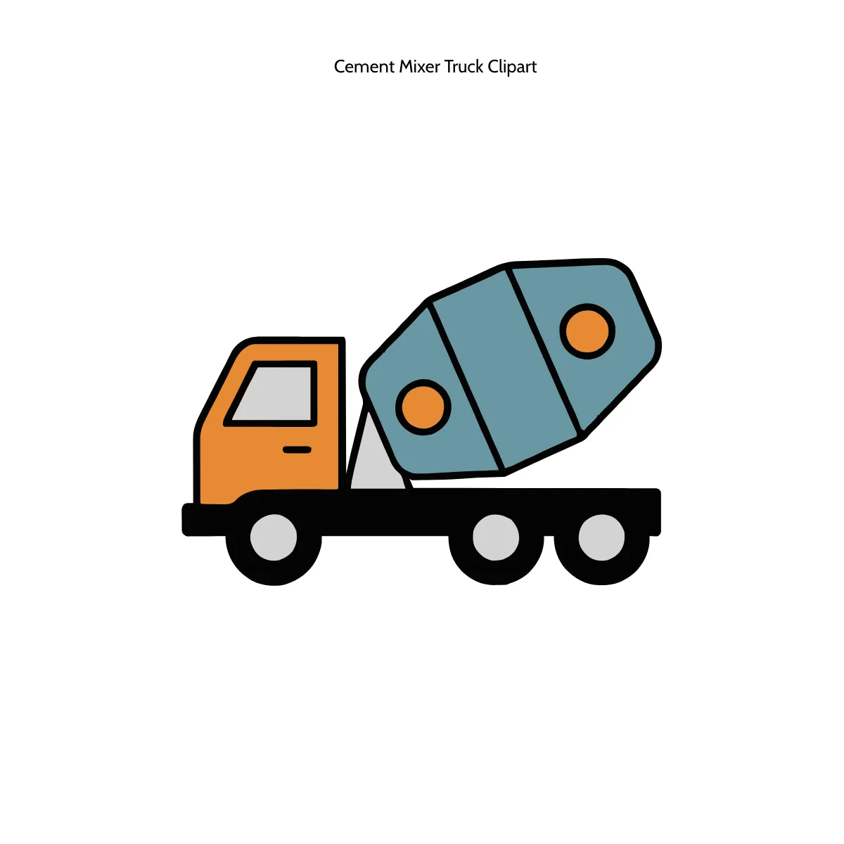Free Cement Mixer Truck Clipart Template to Edit Online
