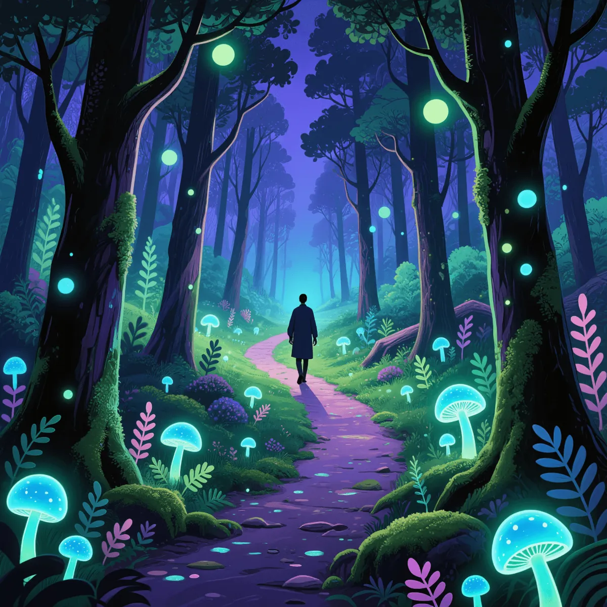 Free Glow Forest Art Template to Edit Online