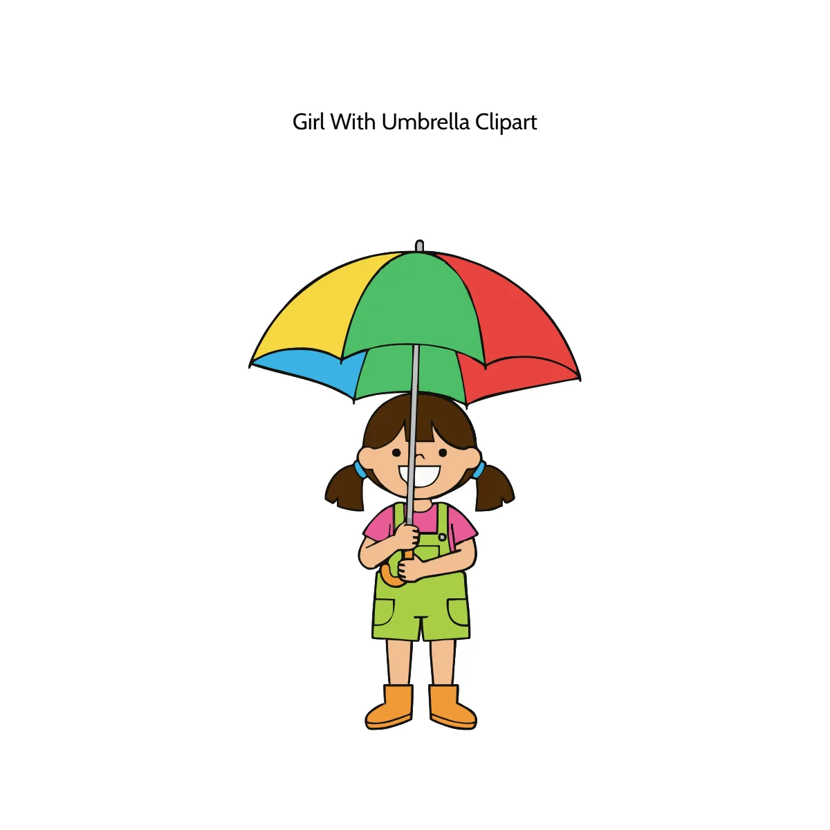Free Girl with Umbrella Vector Clipart (PNG, SVG) to Edit Online