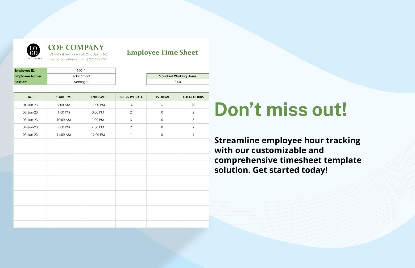 Employee  Timesheet  Template