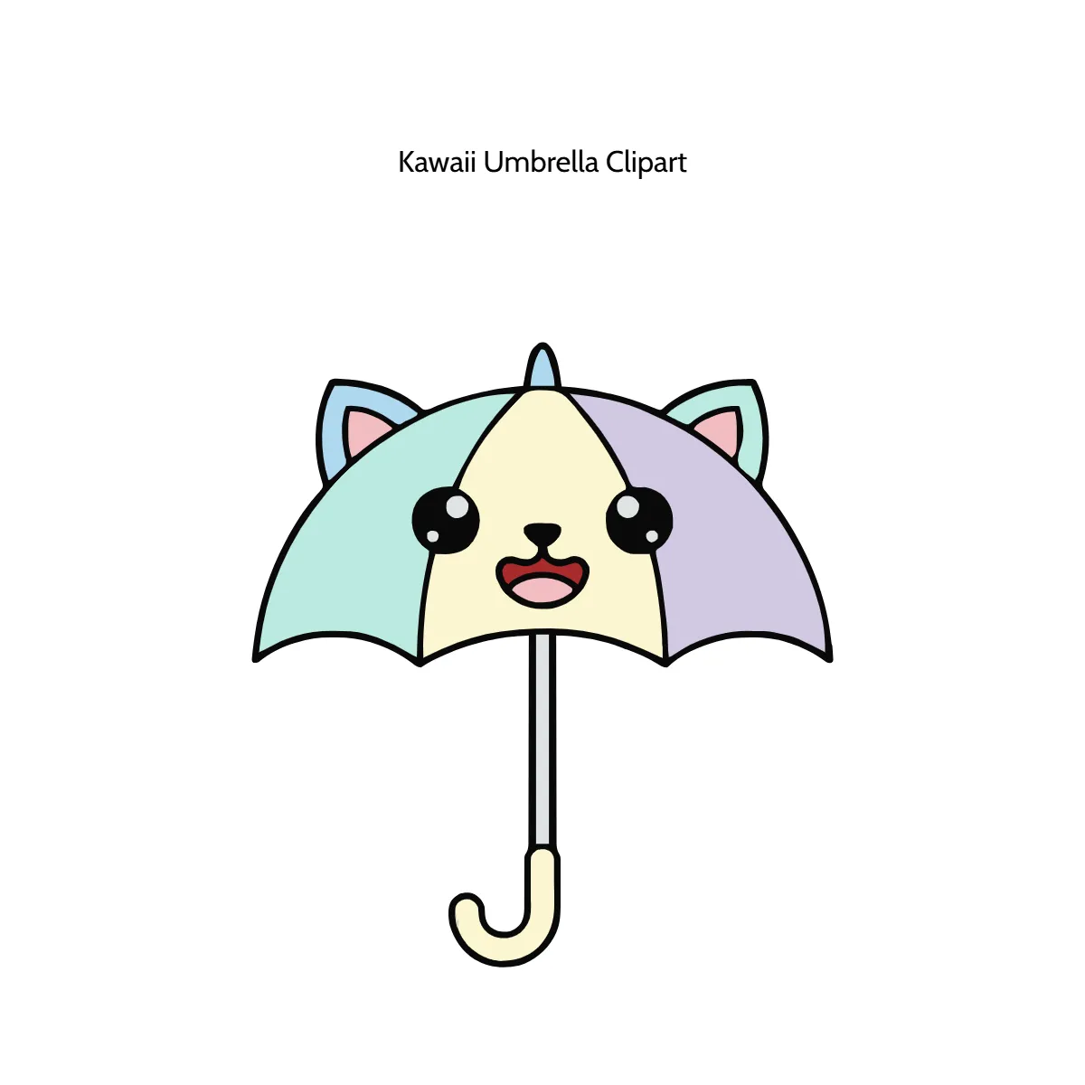 Free Kawaii Umbrella Vector Clipart (PNG, SVG) to Edit Online
