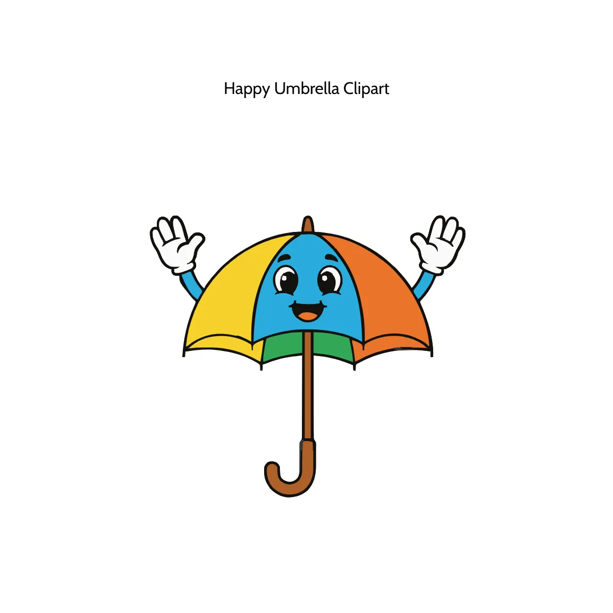 Free Happy Umbrella Vector Clipart (PNG, SVG) to Edit Online