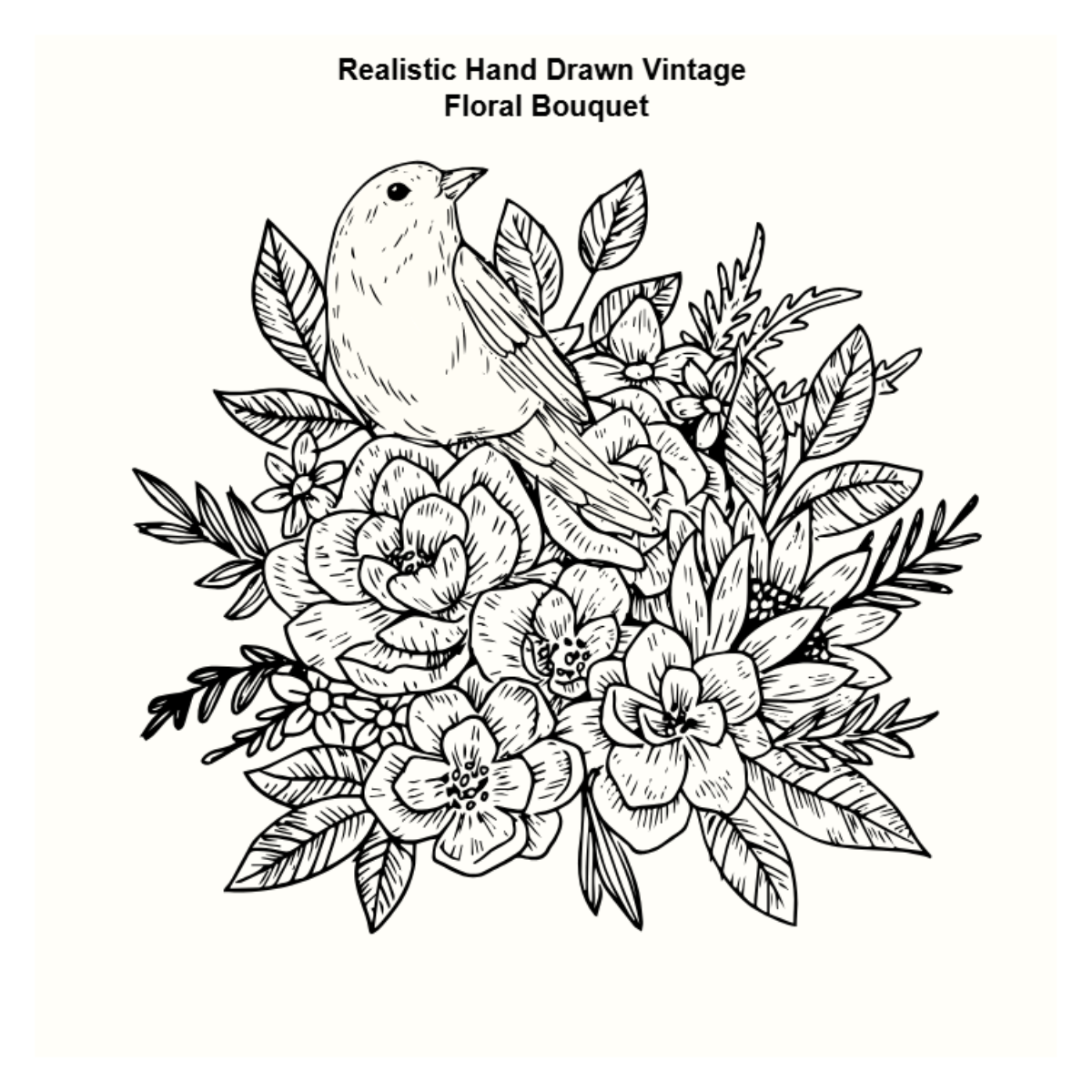 Free Realistic Hand Drawn Vintage Floral Bouquet to Edit Online