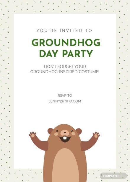 Groundhog Day Party Invitation Template
