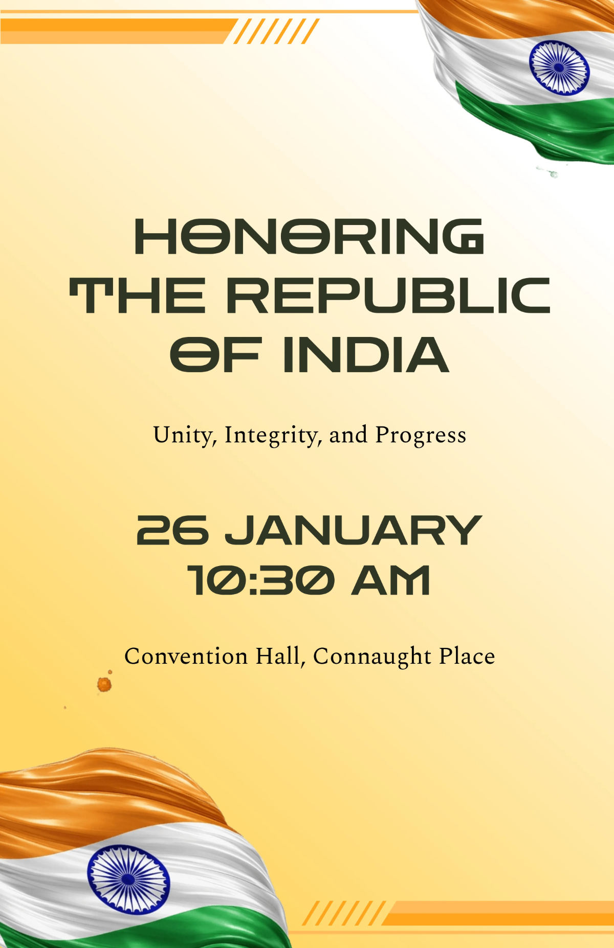 Free Professional India Republic Day Poster Template to Edit Online