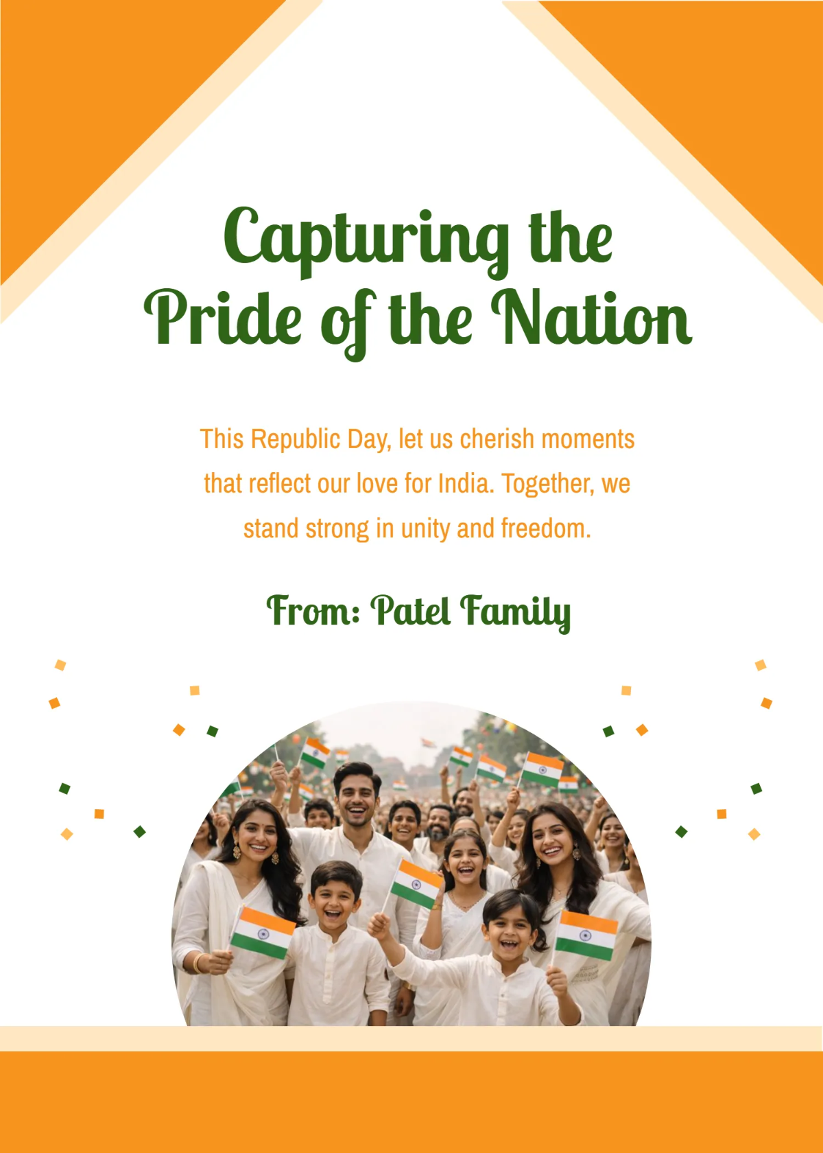 Free India Republic Day with Photo Wishes Template to Edit Online