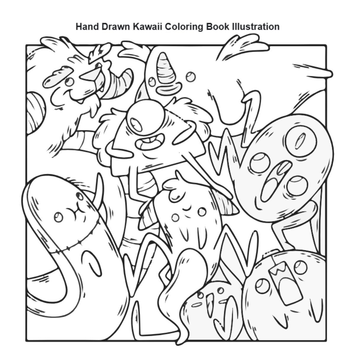 Free Hand Drawn Kawaii Coloring Book Illustration to Edit Online