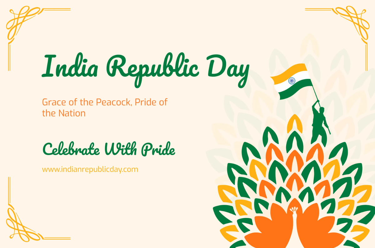 Free India Republic Day  with Peacock Banner Template to Edit Online