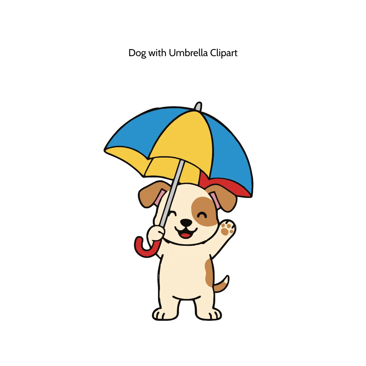 Free Dog with Umbrella Vector Clipart (PNG, SVG) to Edit Online