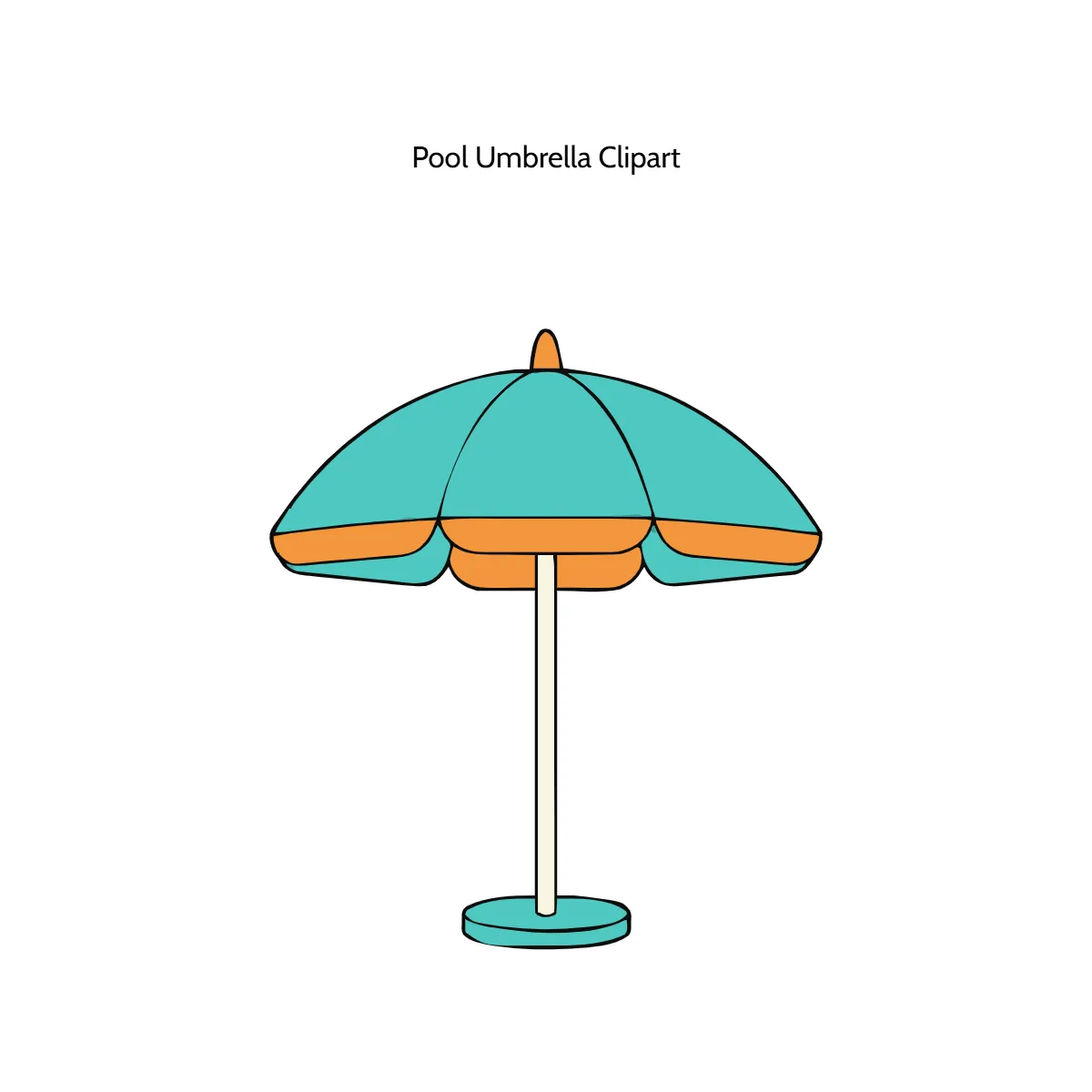 Free Pool Umbrella Vector Clipart (PNG, SVG) to Edit Online