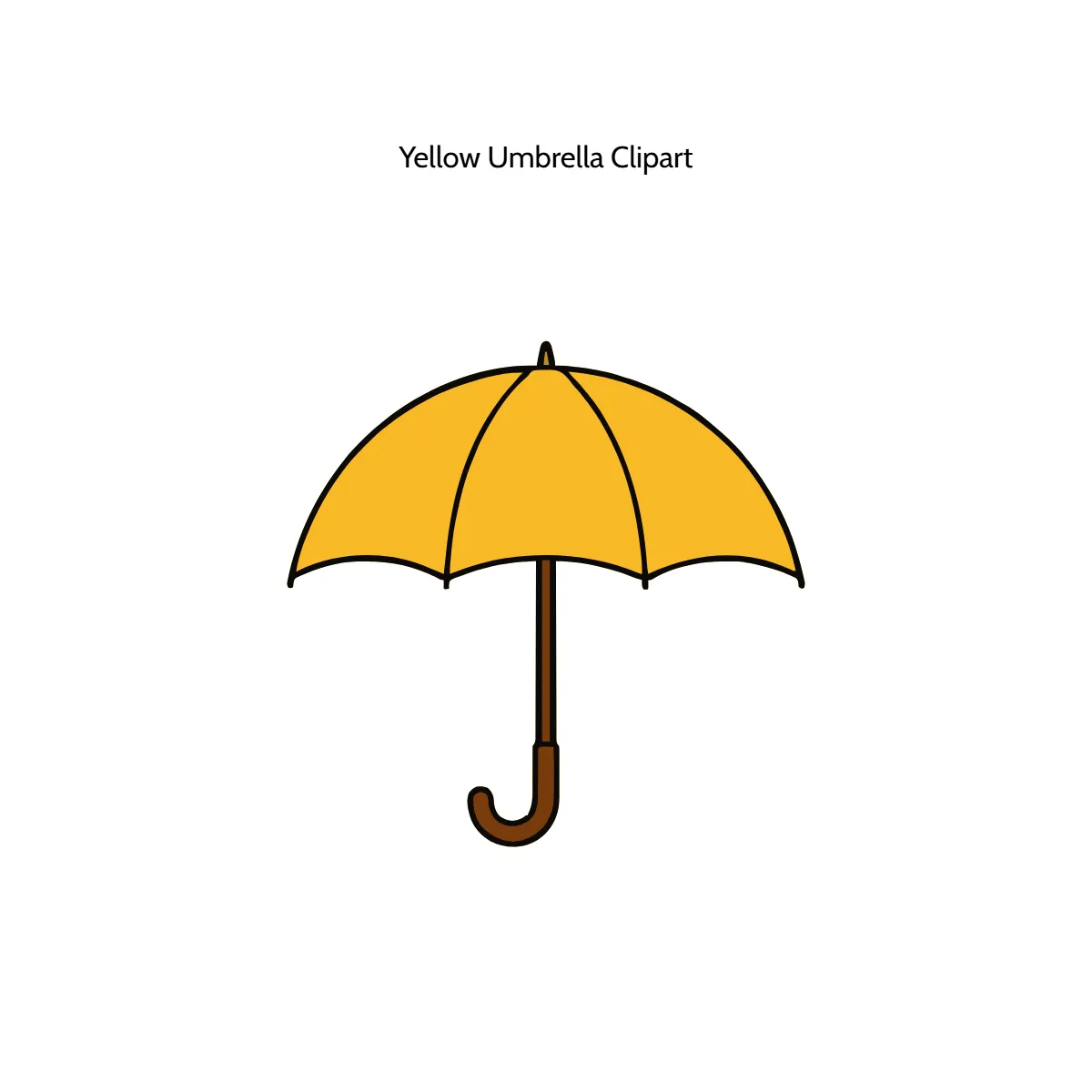 Free Yellow Umbrella Vector Clipart (PNG, SVG) to Edit Online
