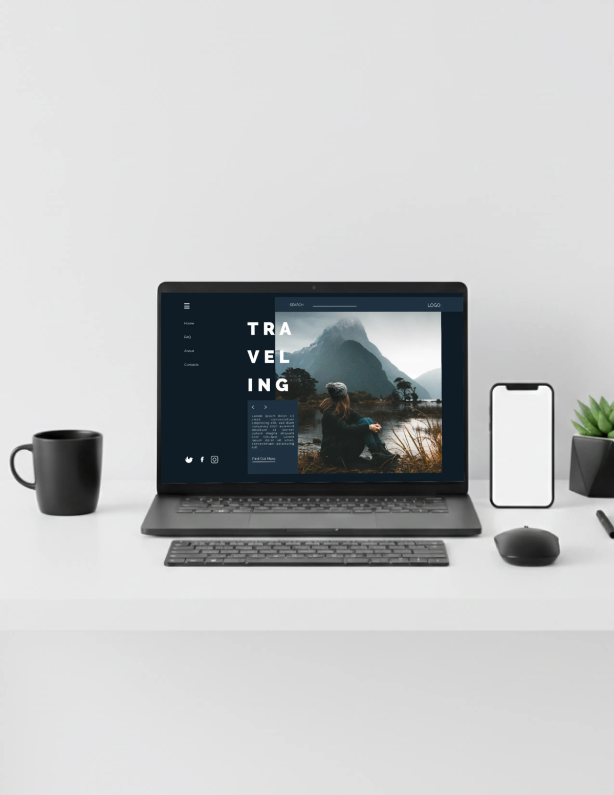 Free Computer Laptop Mockup Template to Edit Online