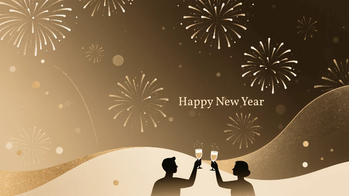 Free Vintage New Year Desktop Wallpaper Template to Edit Online