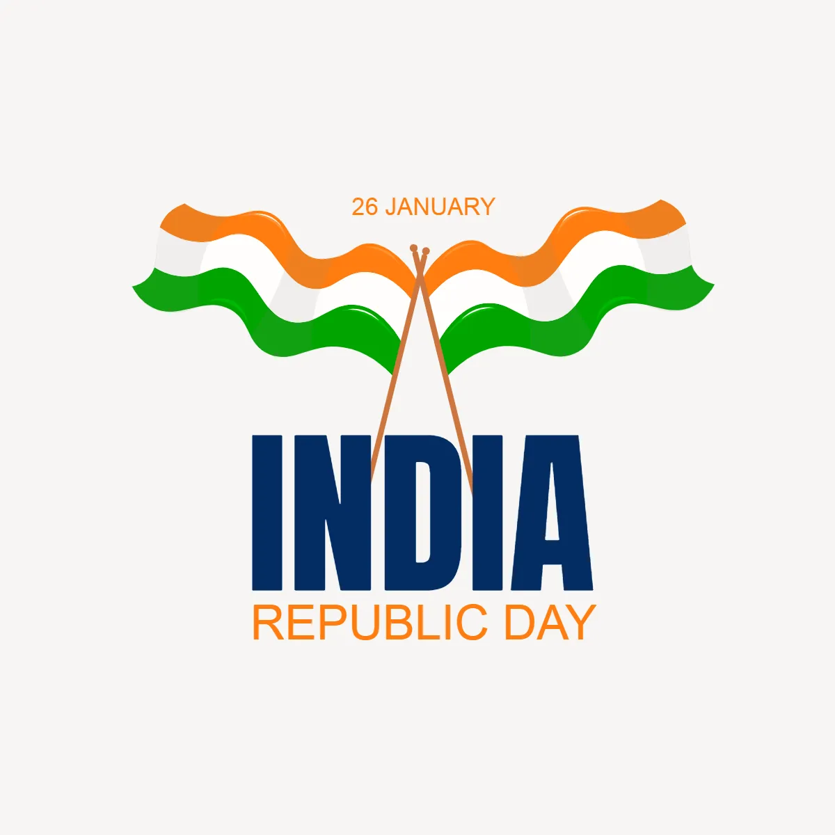 Free India Republic Day Two Flag Cliparts Template to Edit Online