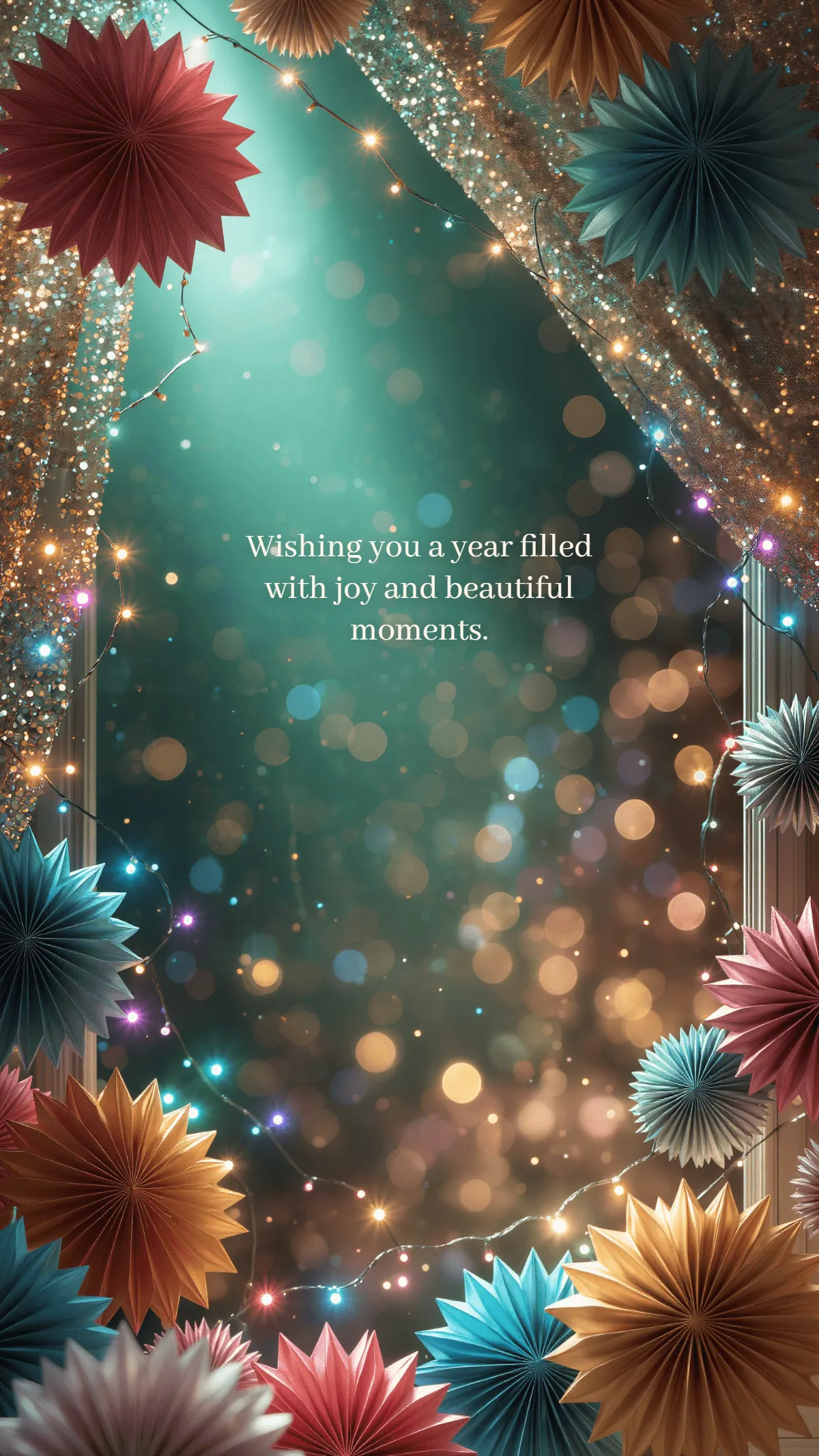 Free Decorative New Year Mobile Wallpaper Template to Edit Online